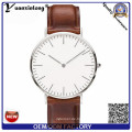 Yxl-649 schlichtes Design Edelstahl Fall dünne Business Mann Watch wasserdicht Leaether Band Uhr